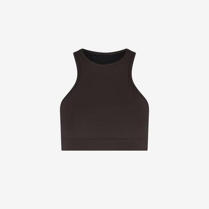 Dames racerfront bikini top met strik voor zwemmen & surfen - Bruin