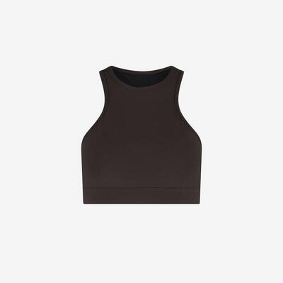 Damen Racerfront Bikini Top mit Bindung zum Schwimmen & Surfen - Braun