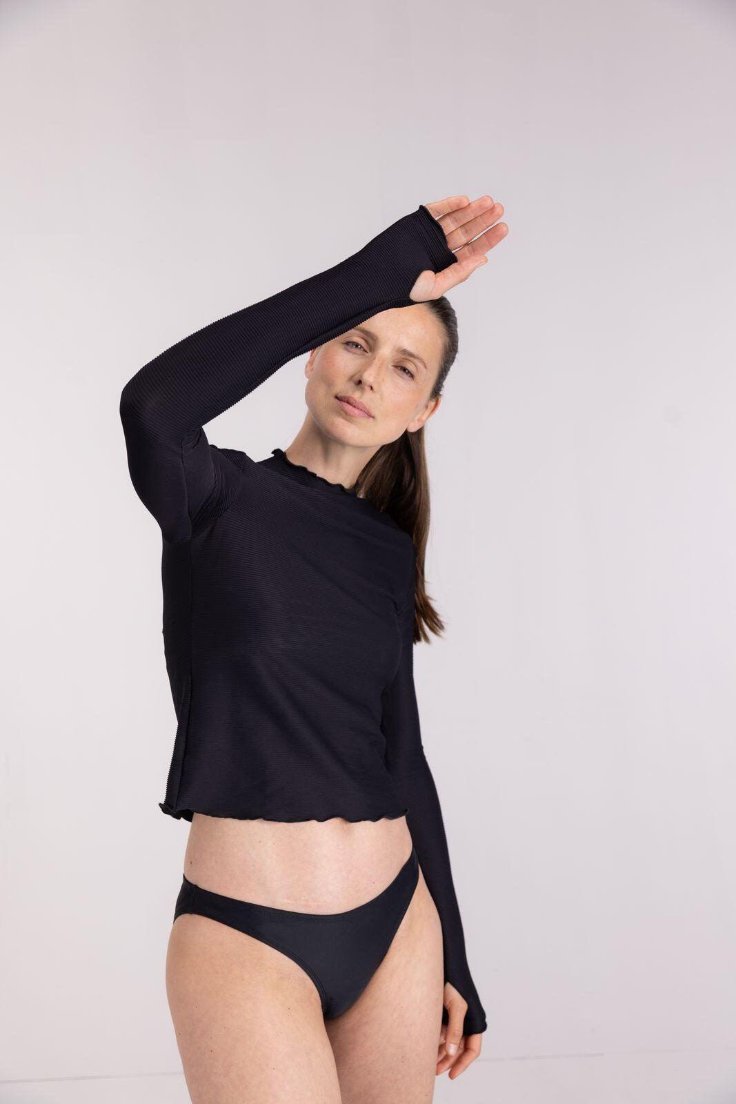 Top rash guard premium femme natation, surf & plongée - Noir 3/7