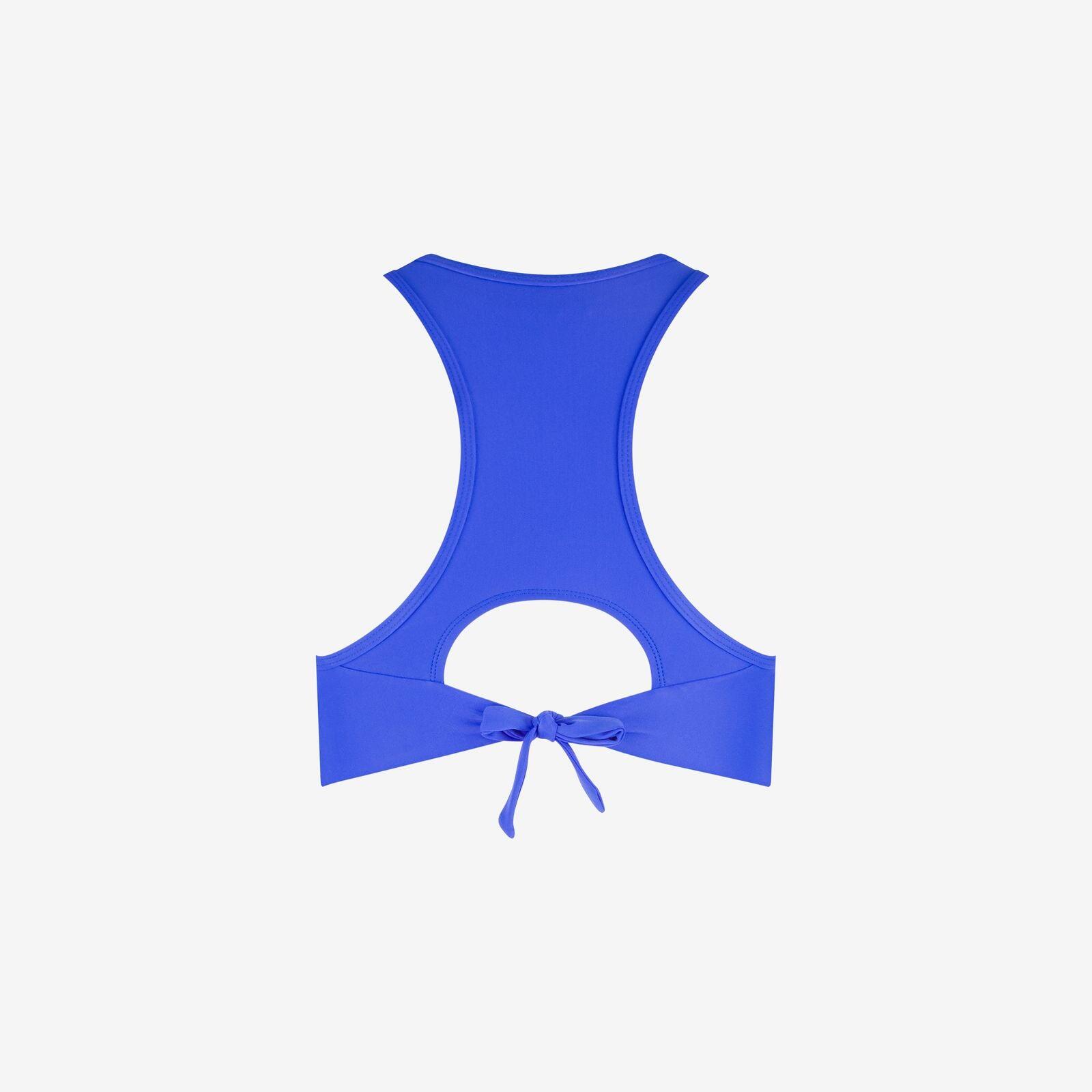 Haut de bikini racerfront à nouer femme natation & surf - Bleu 2/7