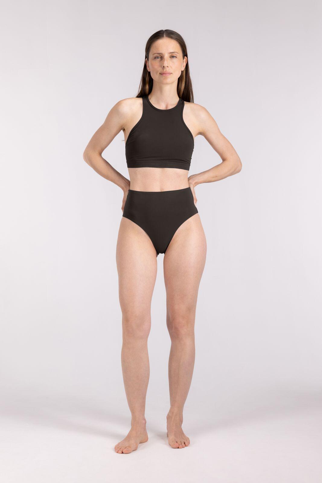 Haut de bikini racerfront à nouer femme natation & surf - Marron 6/6
