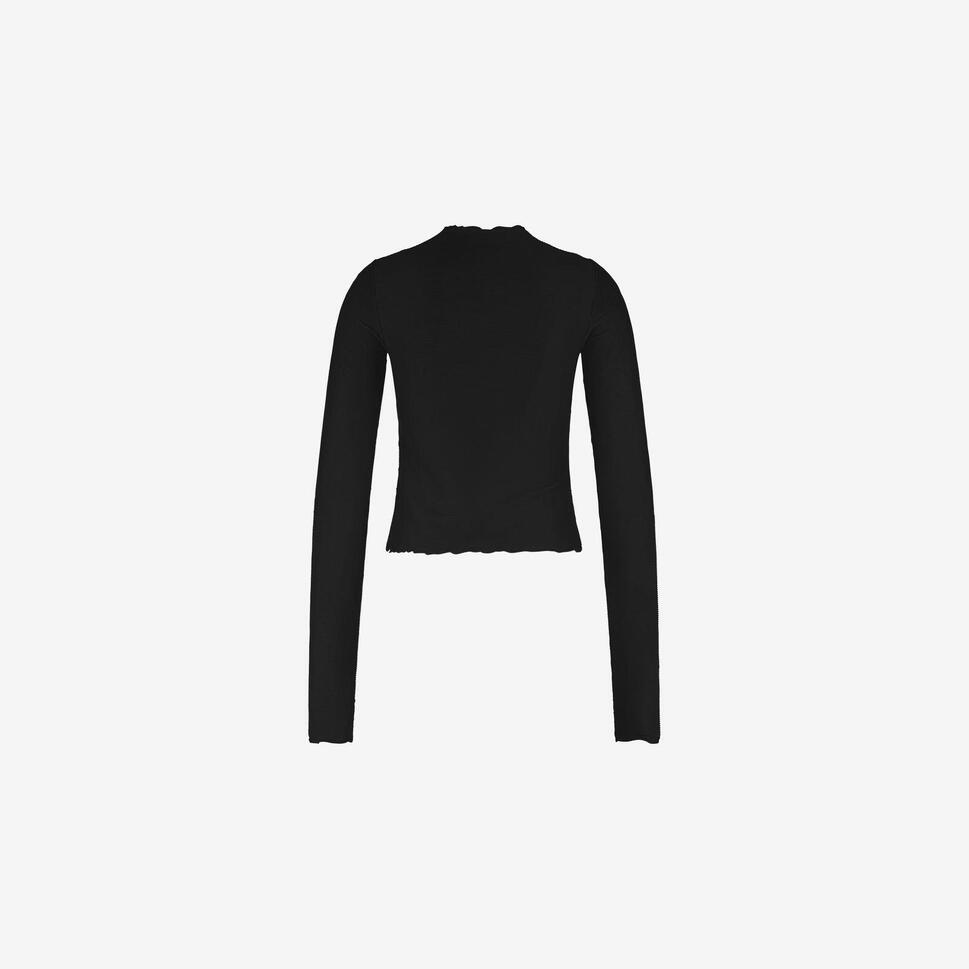 Damska premium rash guard top do pływania, surfingu & nurkowania - Czarny