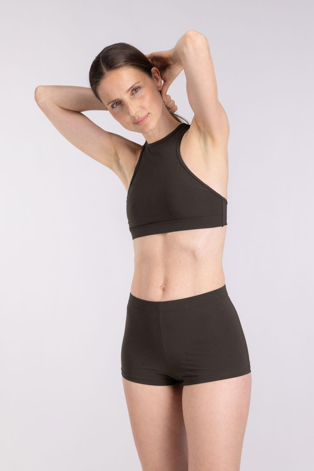 Haut de bikini racerfront à nouer femme natation & surf - Marron 5/6