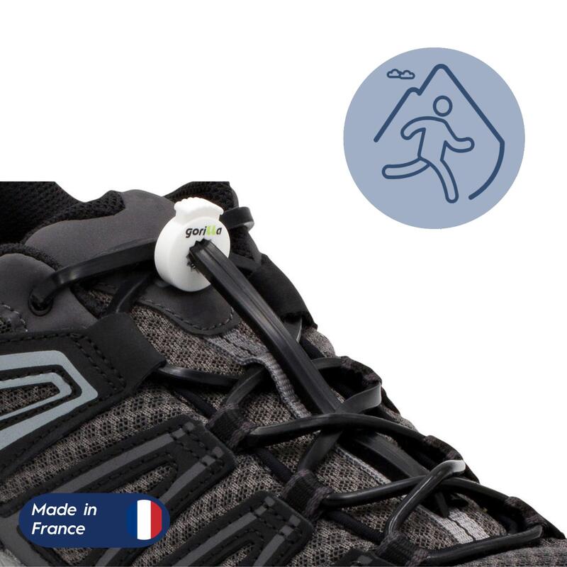 Lacets Élastiques Trail Confort Optimal en Silicone  - noir