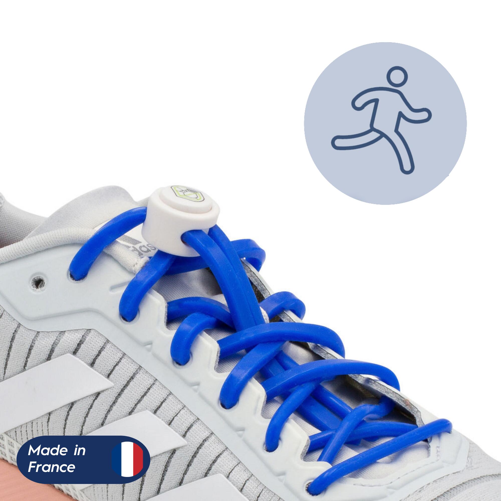 Lacets Élastiques Course Running Confort Optimal en Silicone  - bleu roi 5/8