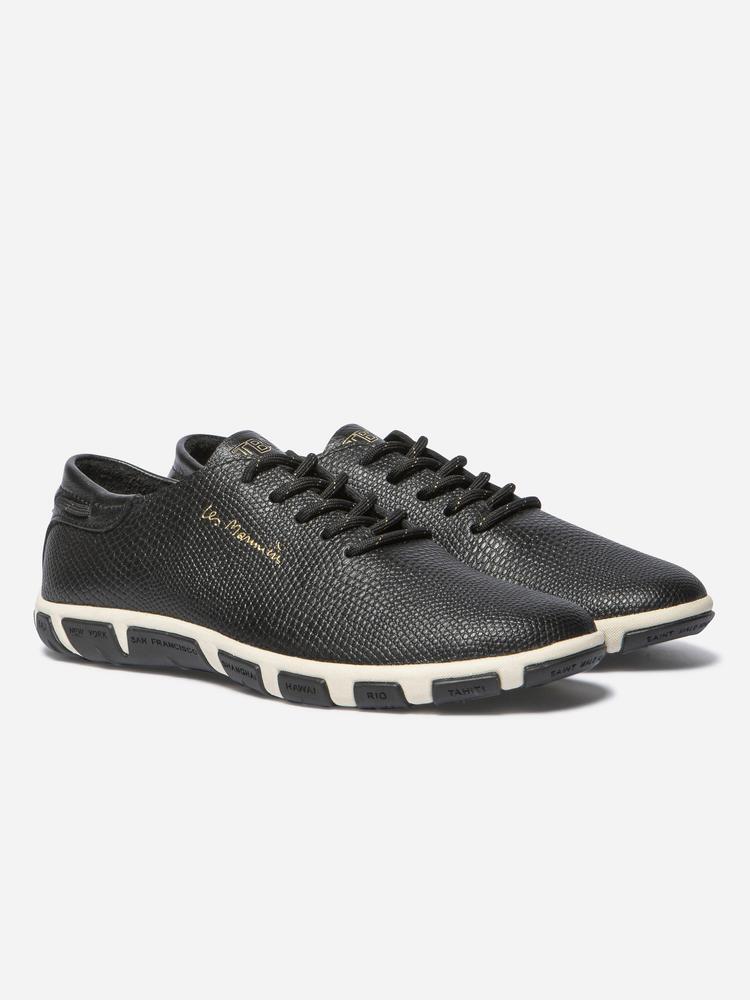 Baskets Femme JAZARU Noir - Cuir, Lacets, Talon 25 mm 2/5