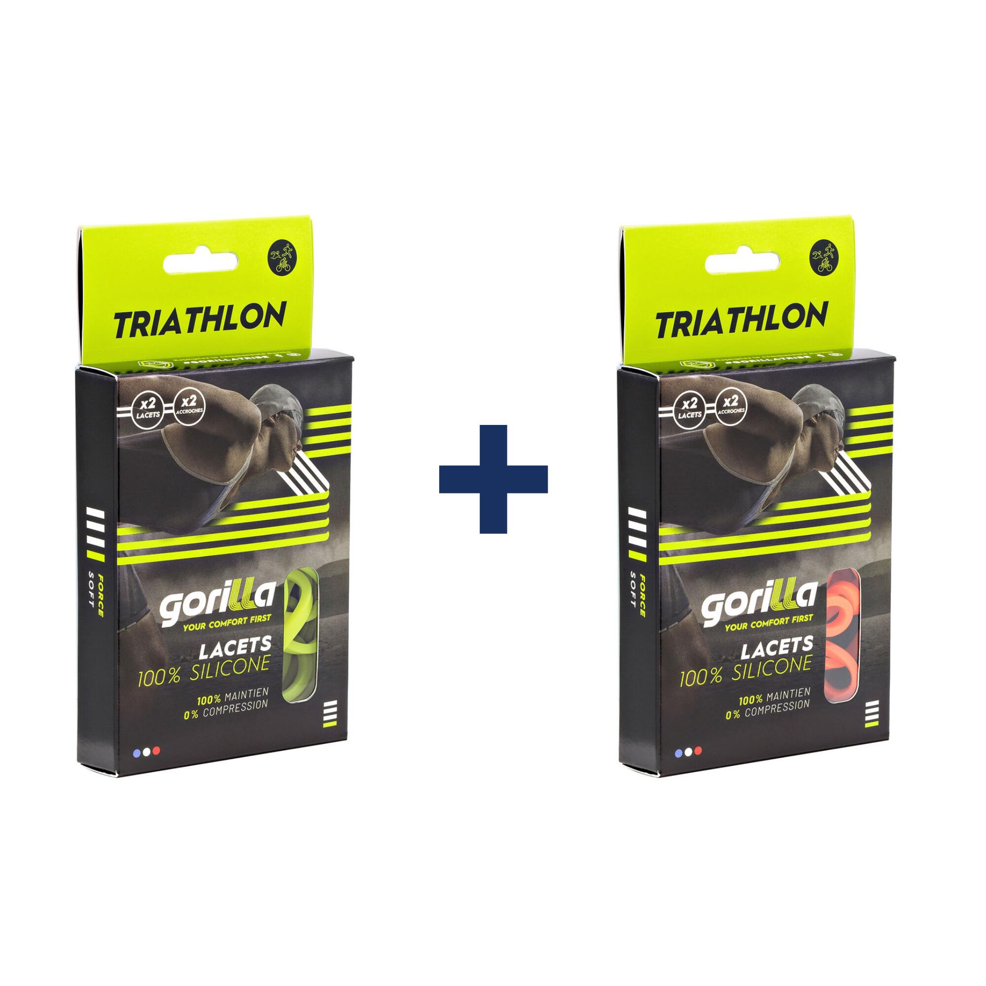Pack 2 paires lacets élastiques - TRIATHLON 4/5