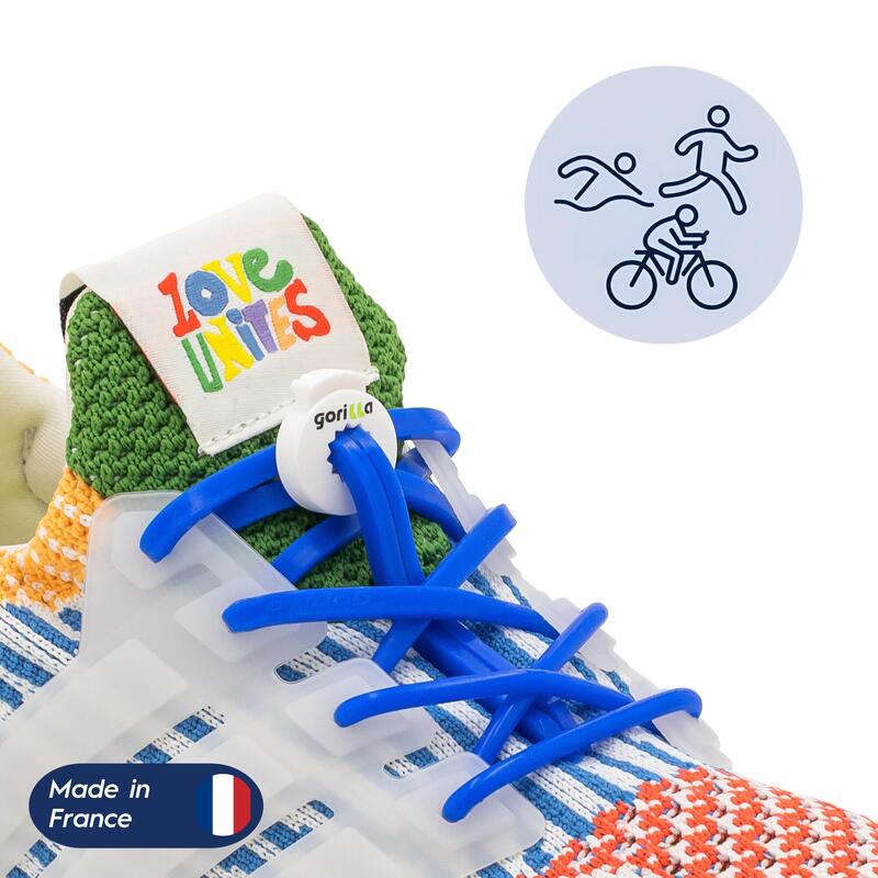 Lacets Rapide Triathlon Élastique Confort Optimal Silicone bleu roi