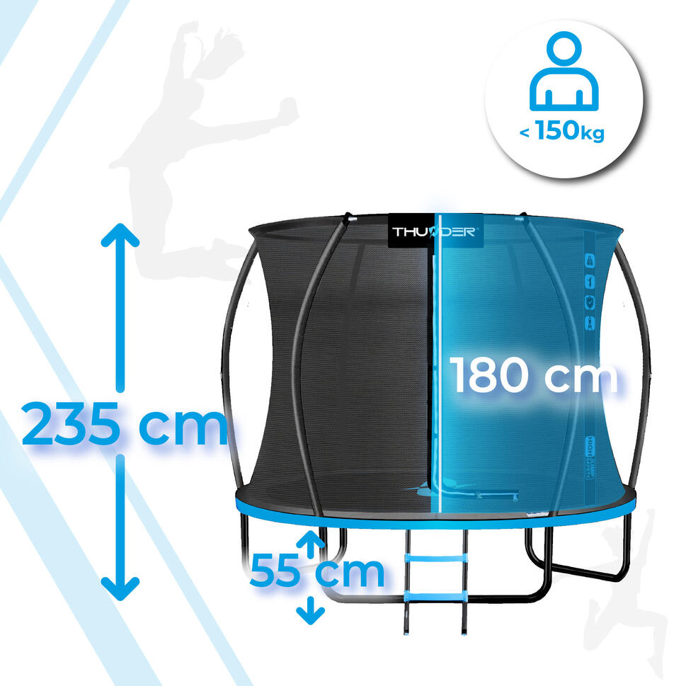 Trampolina ogrodowa do skakania Thunder Inside Ultra 8FT BLUE