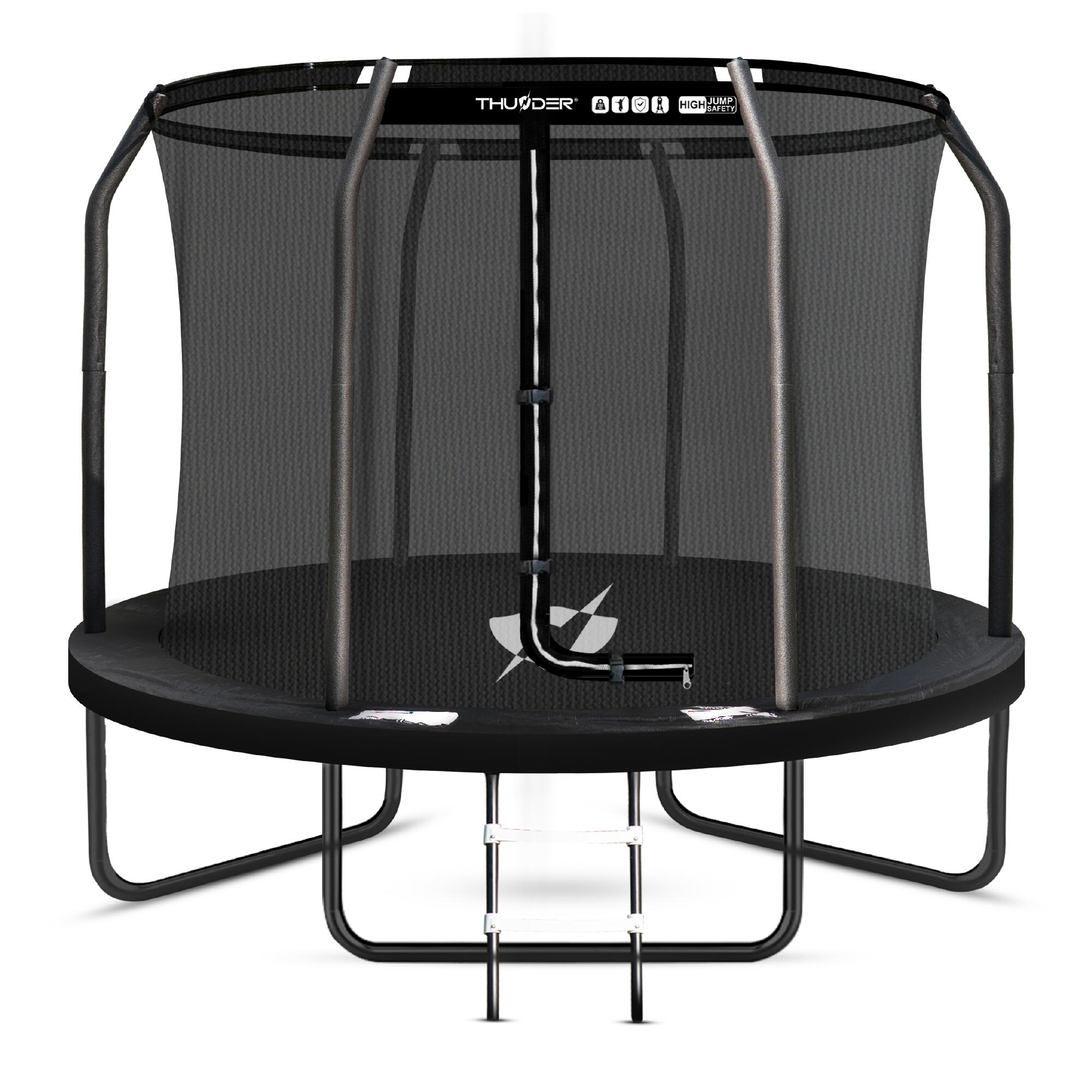 THUNDER Trampolin für Kinder für den Garten THUNDER INSIDE ELITE 8FT 244CM schwarz