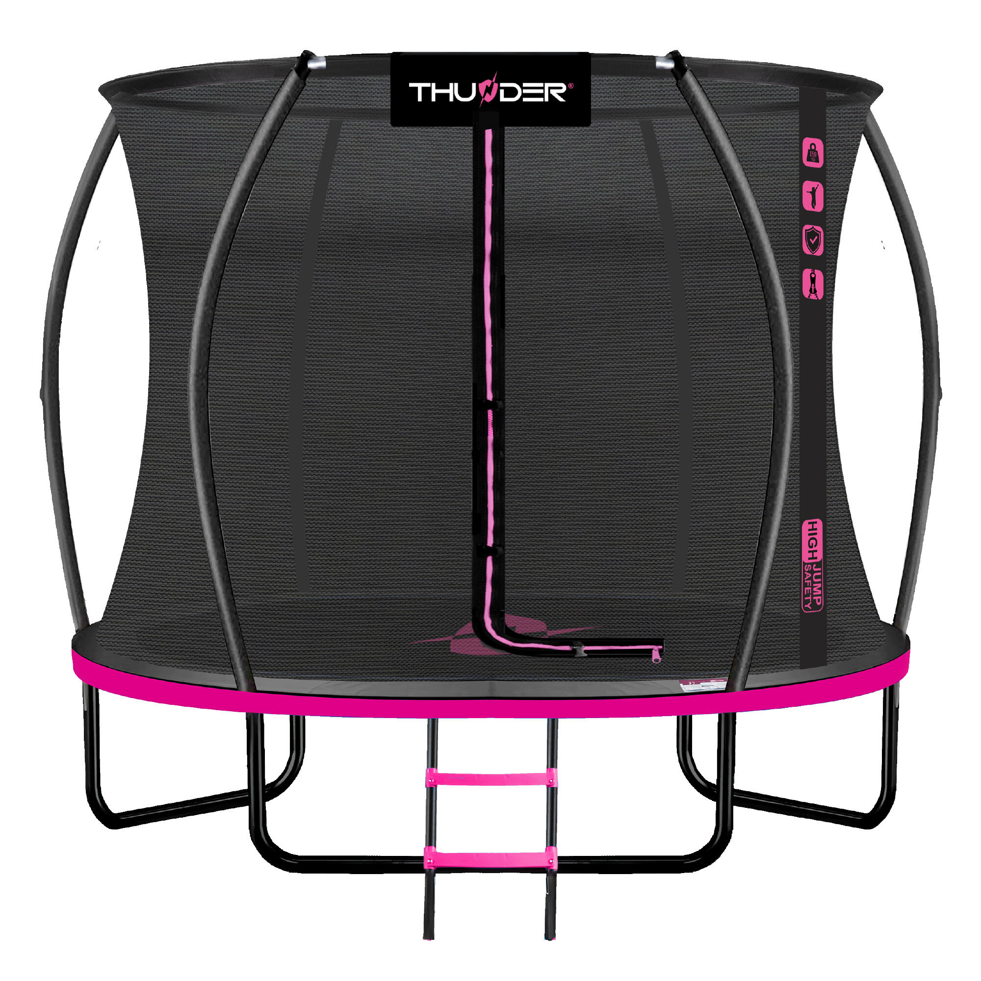 Thunder - Trampoline De Jardin Pour Enfants Thunder Inside Ultra 8ft 244cm Rose - Trampoline - Rose - Decathlon