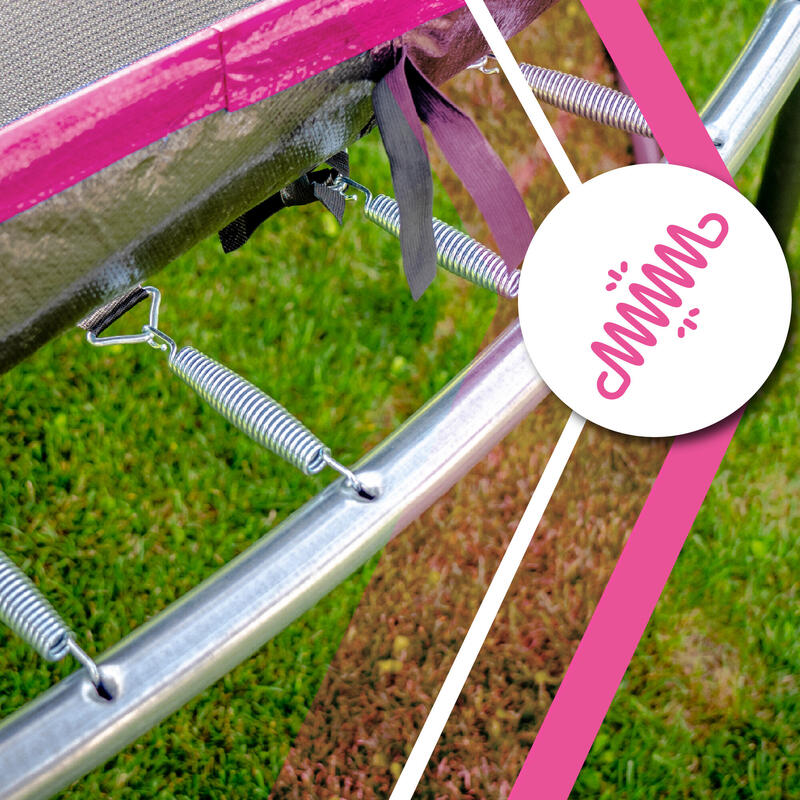 Trampolina ogrodowa dla dzieci z siatką THUNDER INSIDE-ULTRA 16FT 488cm PINK