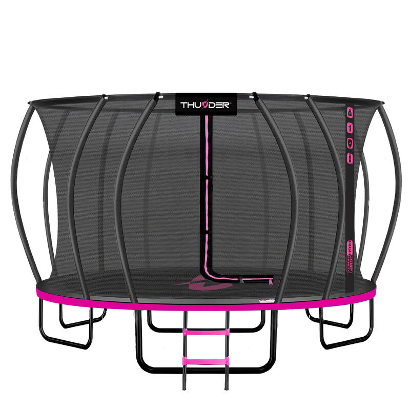 Trampolina ogrodowa dla dzieci z siatką THUNDER INSIDE-ULTRA 16FT 488cm PINK