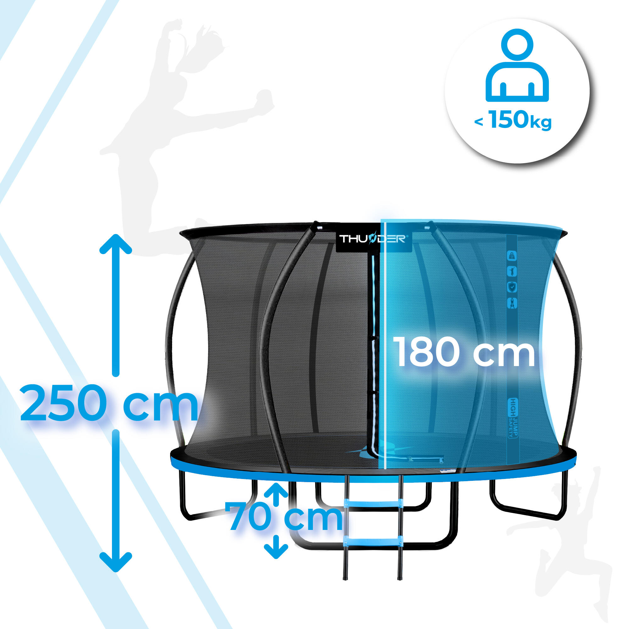 Trampoline voor kinderen voor in de tuin THUNDER INSIDE ULTRA 12FT 366CM blauw 2/7