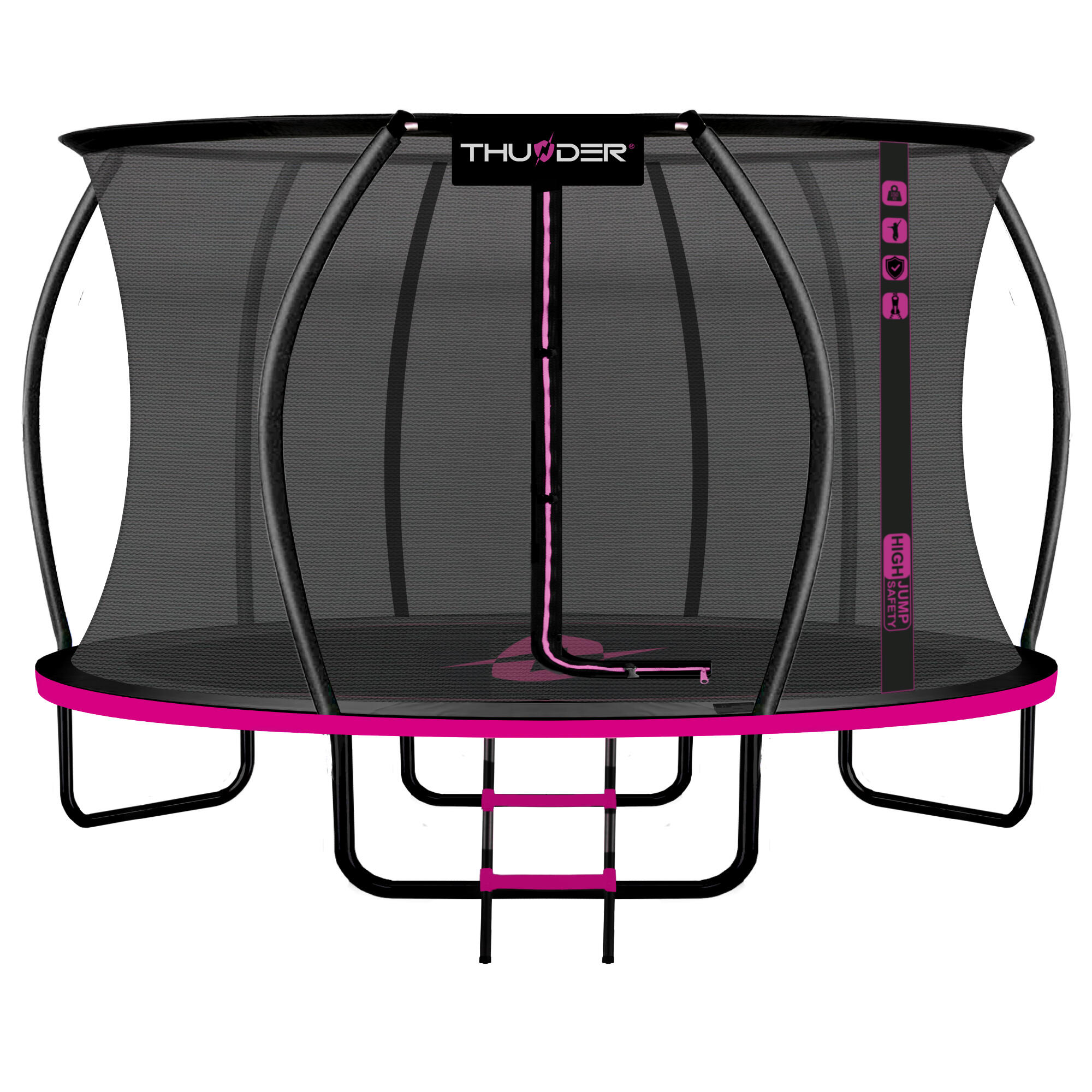 THUNDER Trampolim de jardim para crianças THUNDER INSIDE ULTRA 12FT 366CM rosa