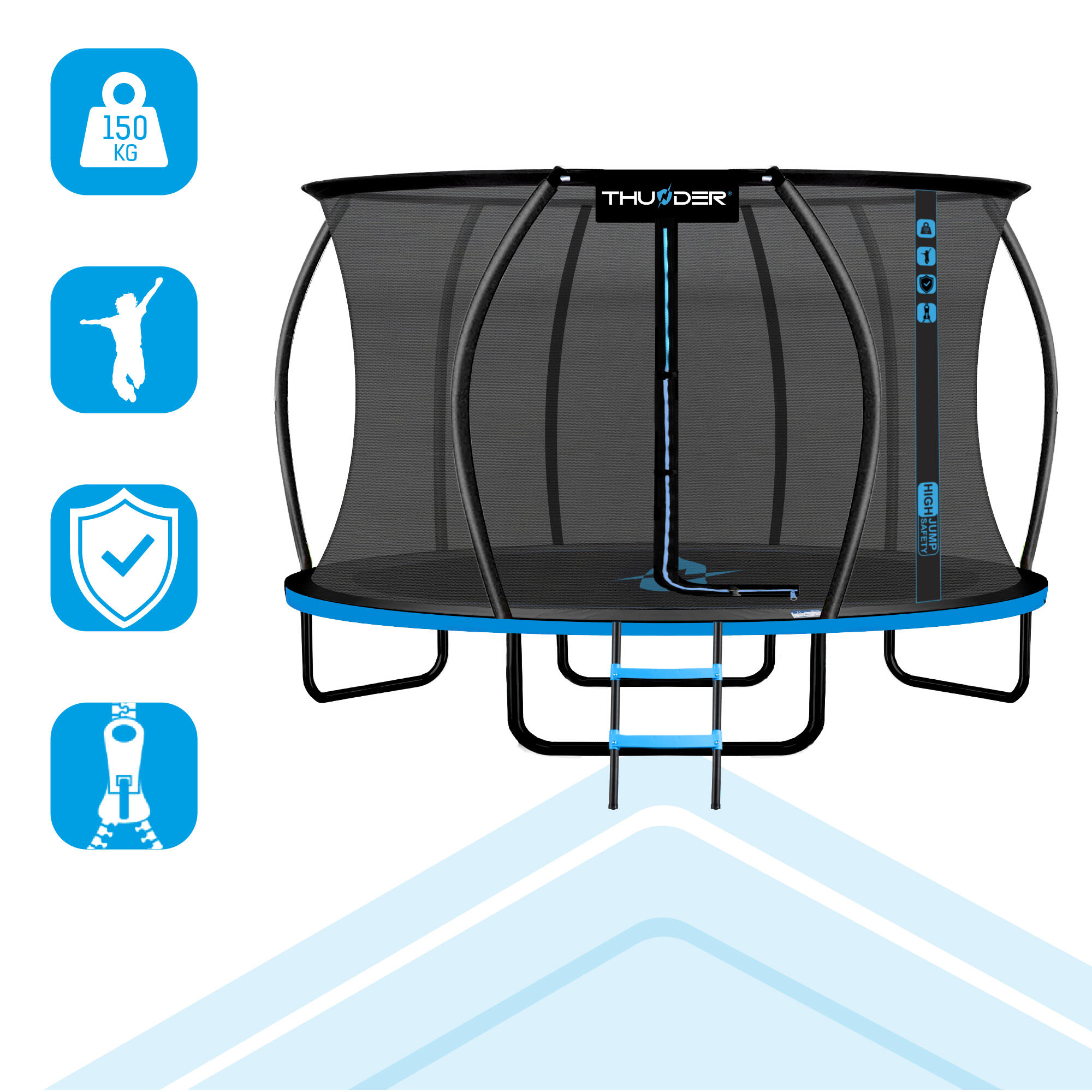 Trampoline voor kinderen voor in de tuin THUNDER INSIDE ULTRA 12FT 366CM blauw 4/7
