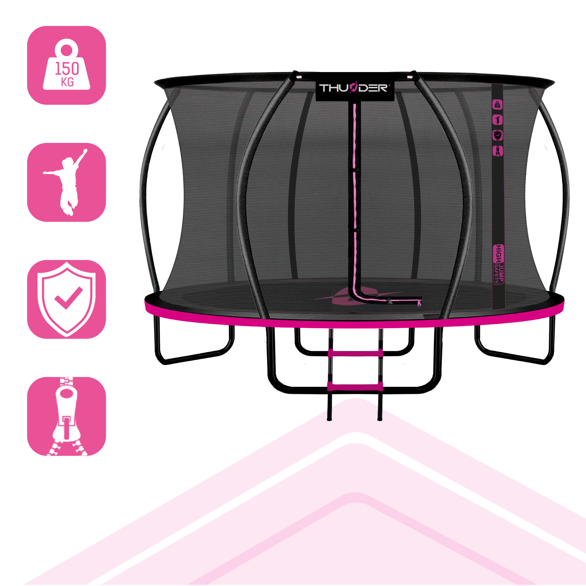 Trampoline voor kinderen voor in de tuin THUNDER INSIDE ULTRA 12FT 366CM roze 4/7