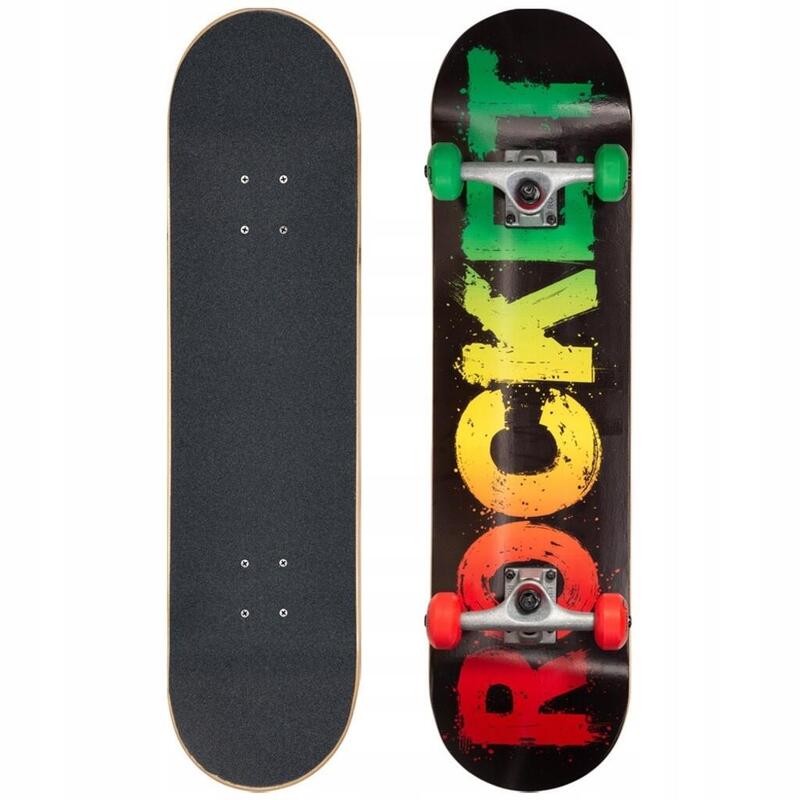 Skateboard Rocket Rasta Fade 8 In Mix