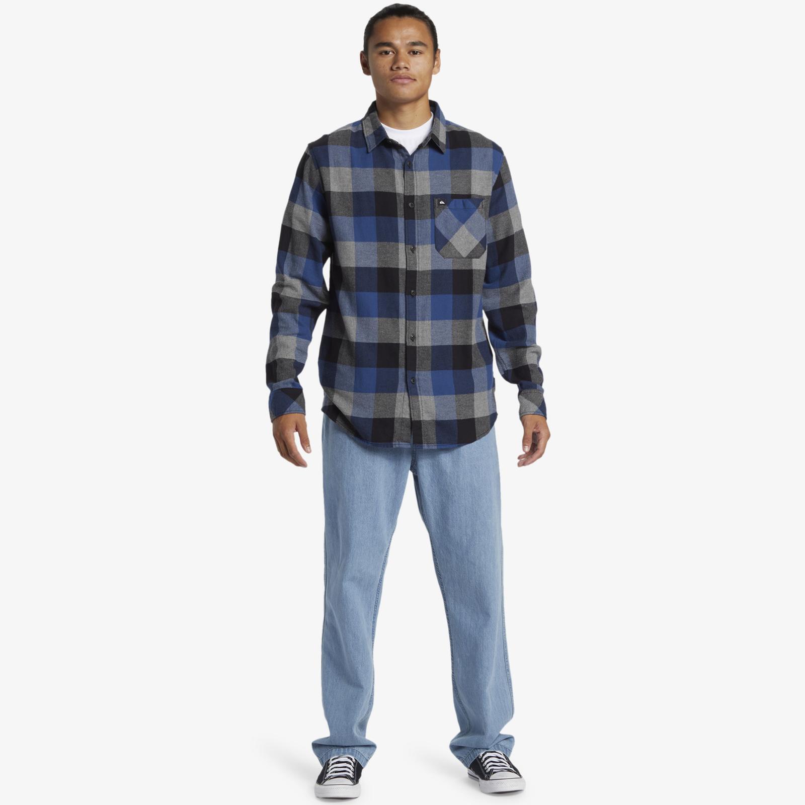 Chemise en flanelle MOTHERFLY Bleu Homme 5/7