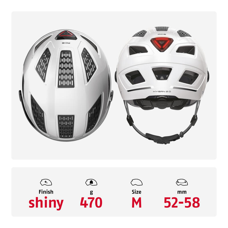 Kask Rowerowy Hyban 2.0 Ace Polar Biały M 52-58 Cm