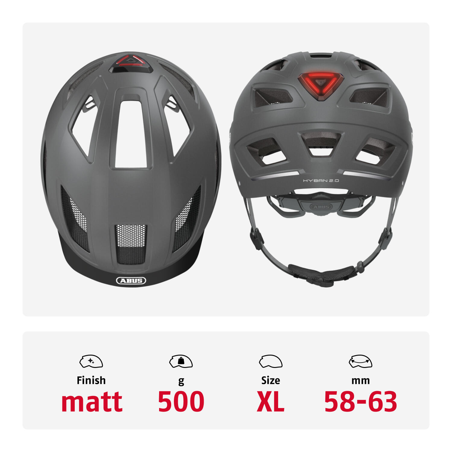 Casque de vélo de ville « Hyban 2.0 », noir 3/7