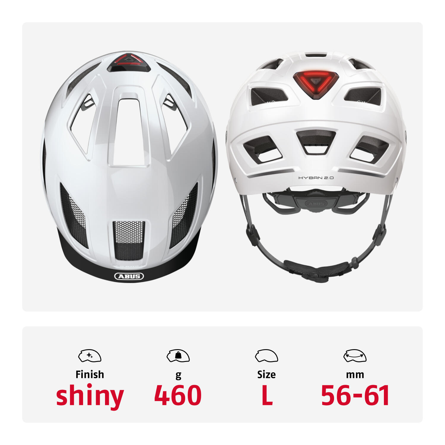 Casco per il tempo libero "Hyban 2.0", bianco 3/7