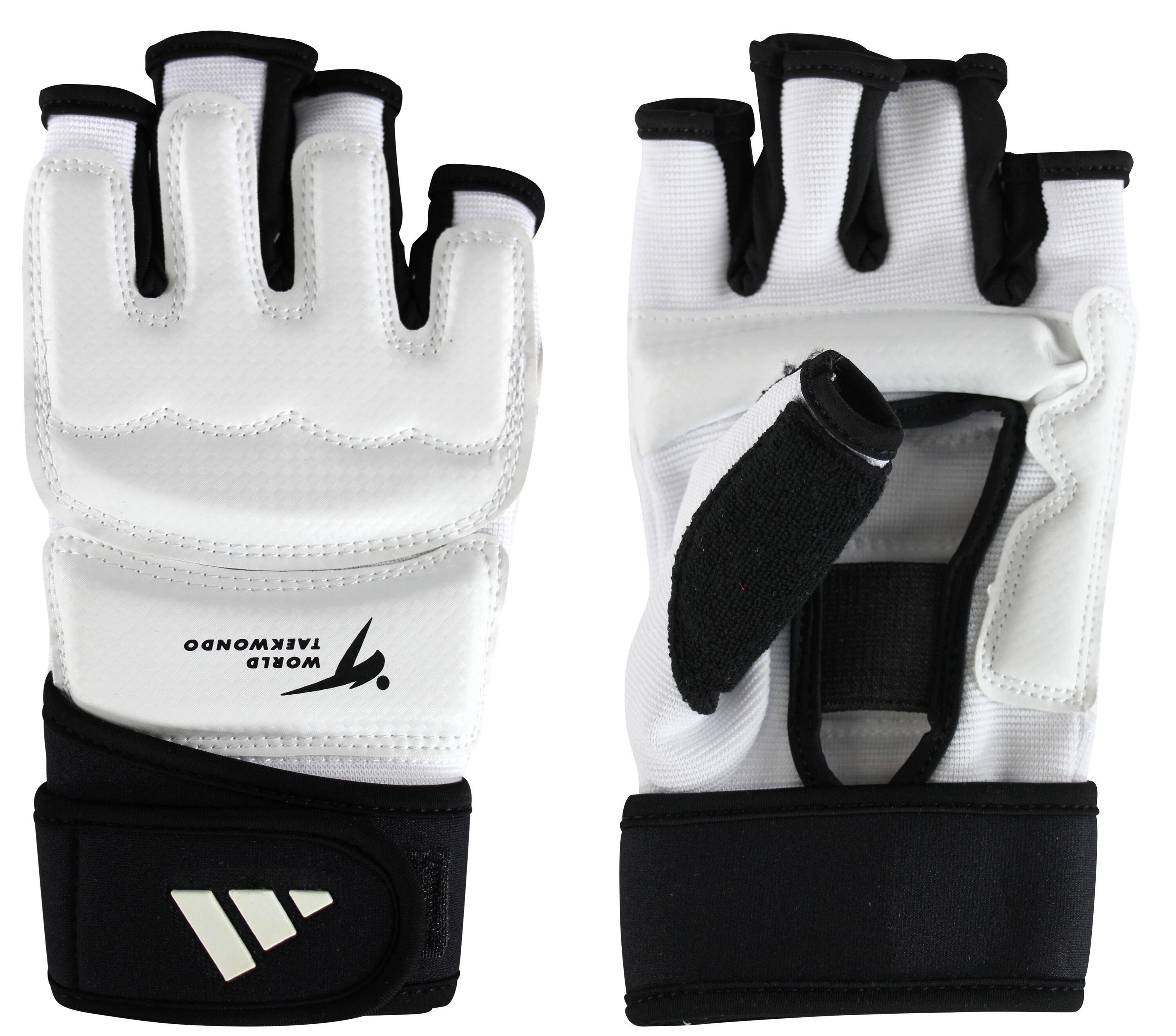 Mitaines de combat taekwondo  (couleur : blanc/noir - taille : xs) 1/5