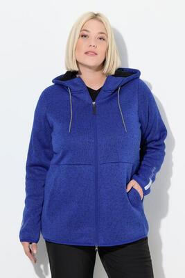 Damen Strickfleece-Jacke Teddyfleece 2-Wege-Zipper Reflektor