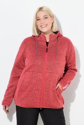 Damen Strickfleece-Jacke Teddyfleece 2-Wege-Zipper Reflektor