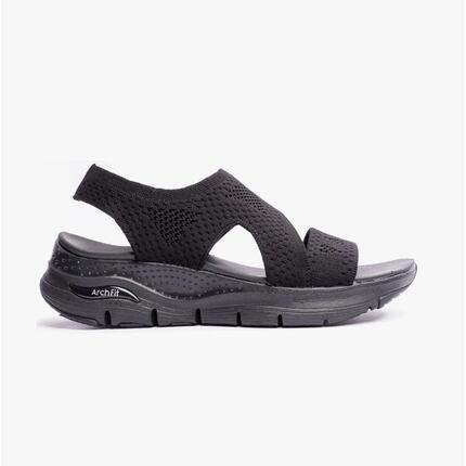 Sandalia Mujer Skechers Arch Fit Sandal Tejido Ajustable Negro
