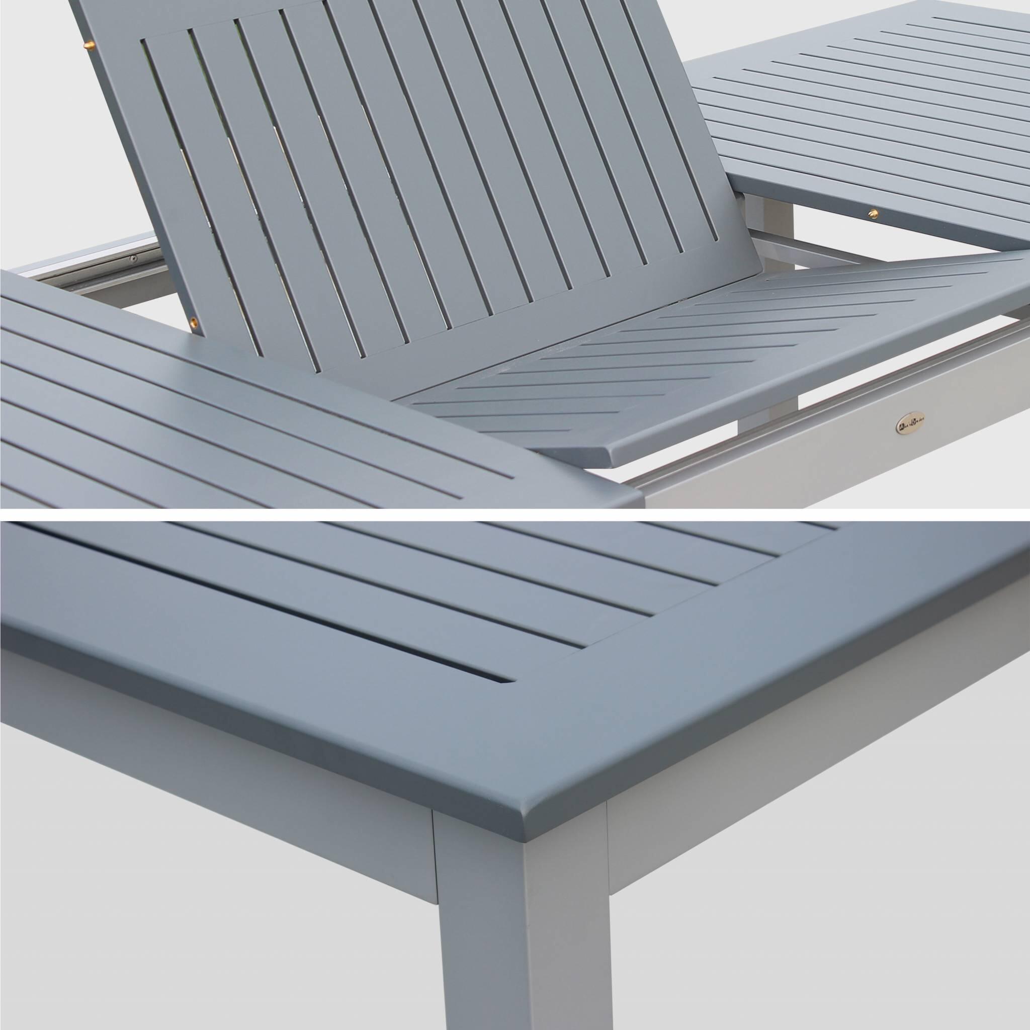 Tavolo da giardino allungabile in alluminio 8 posti, Grigio 5/6