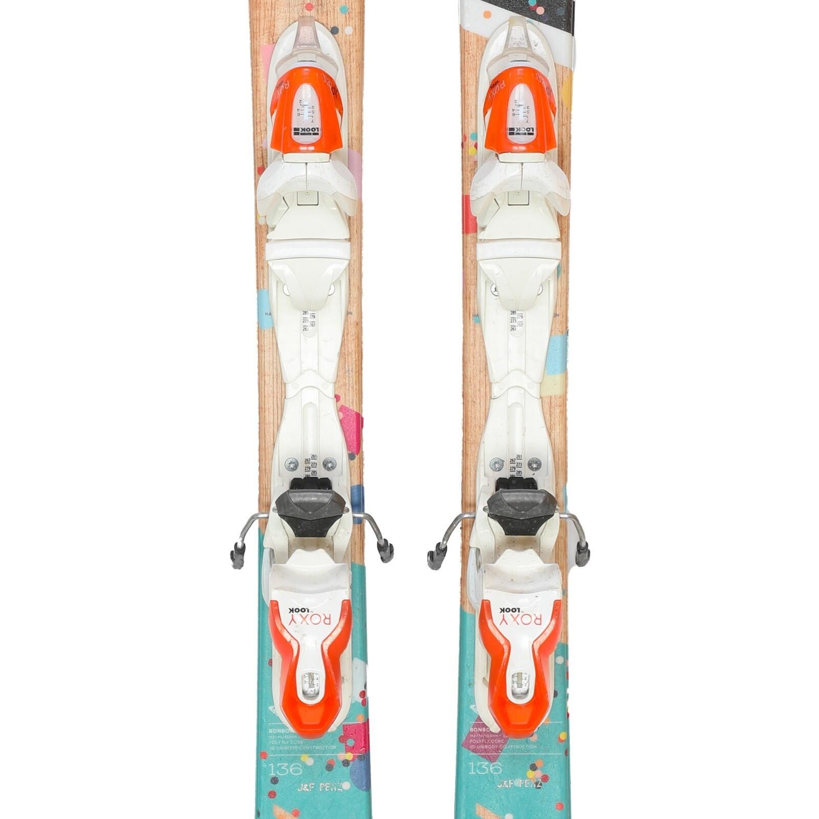 RECONDITIONNE - Ski Junior Roxy Bonbon + Fixations 3/4