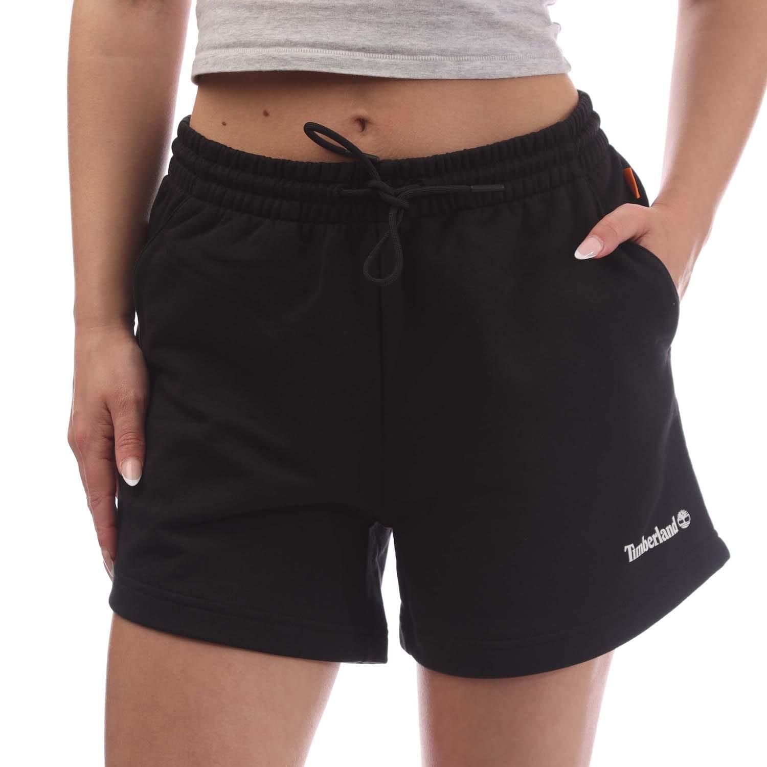 TIMBERLAND Womens/Ladies Linear Logo Sweat Shorts (Black)