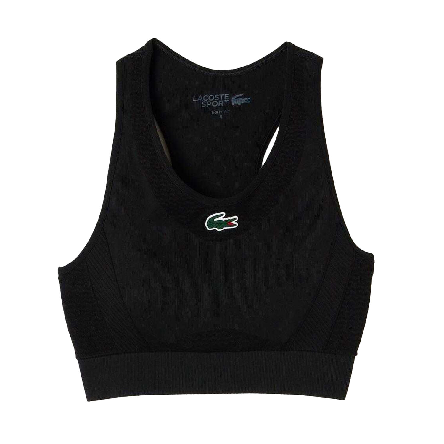 LACOSTE Reggiseno sportivo Lacoste donna nero supporto medio imbottito