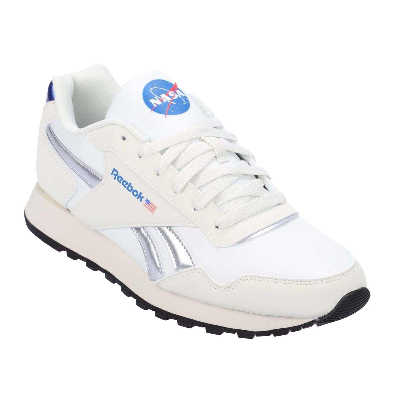 REEBOK Unisex Adult Glide Suede Trainers (White/Silver)