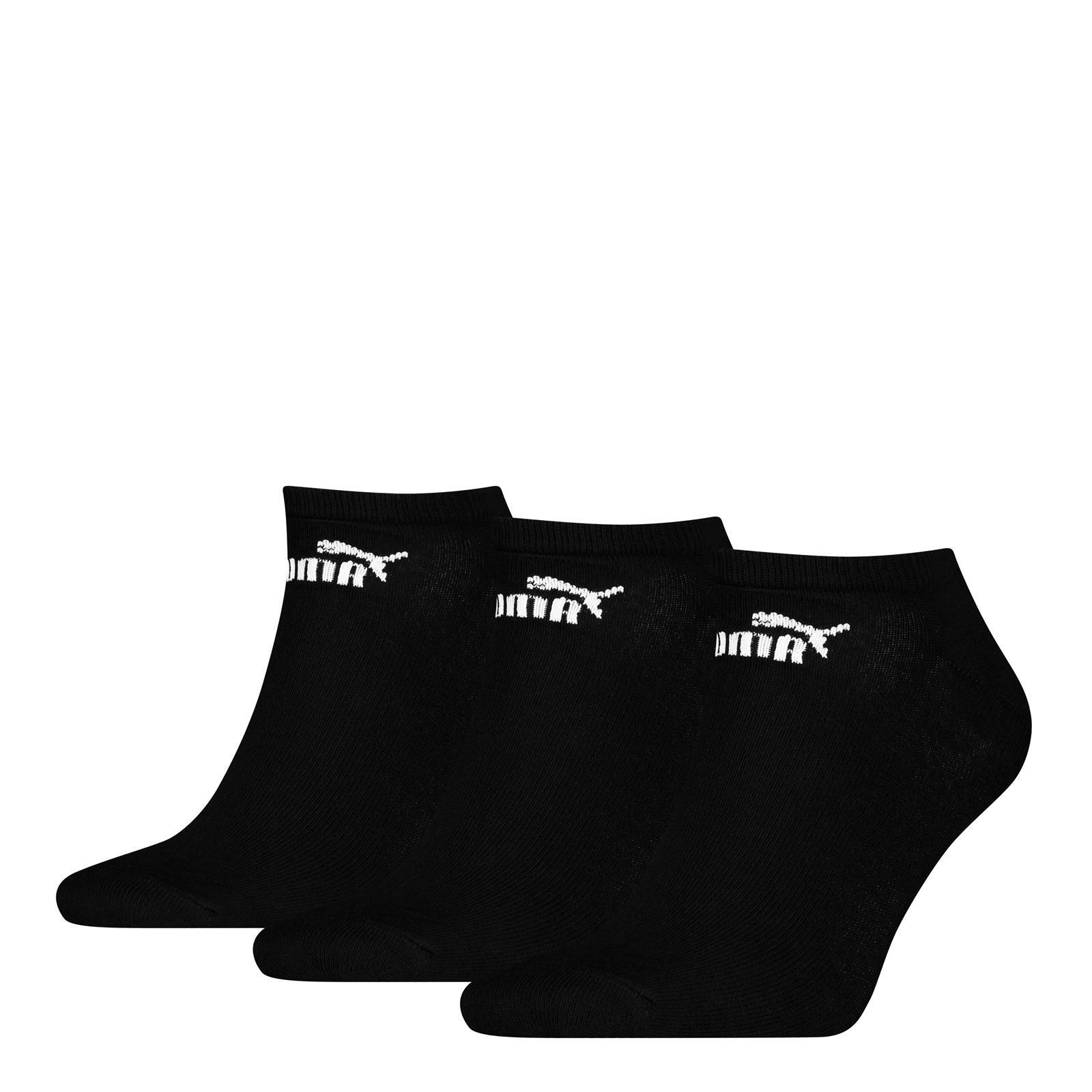 PUMA Unisex Adult Logo Trainer Socks (Pack of 3) (Black)