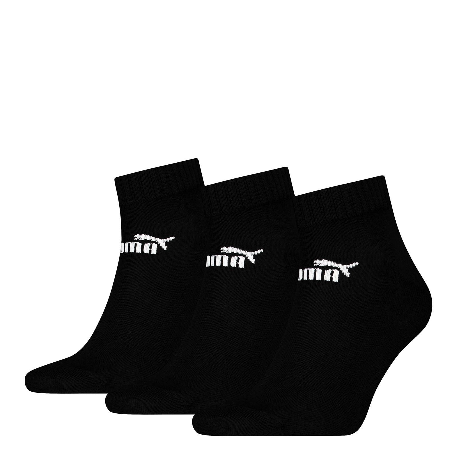 PUMA Unisex Adult Quarter Ankle Socks (Pack of 3) (Black)