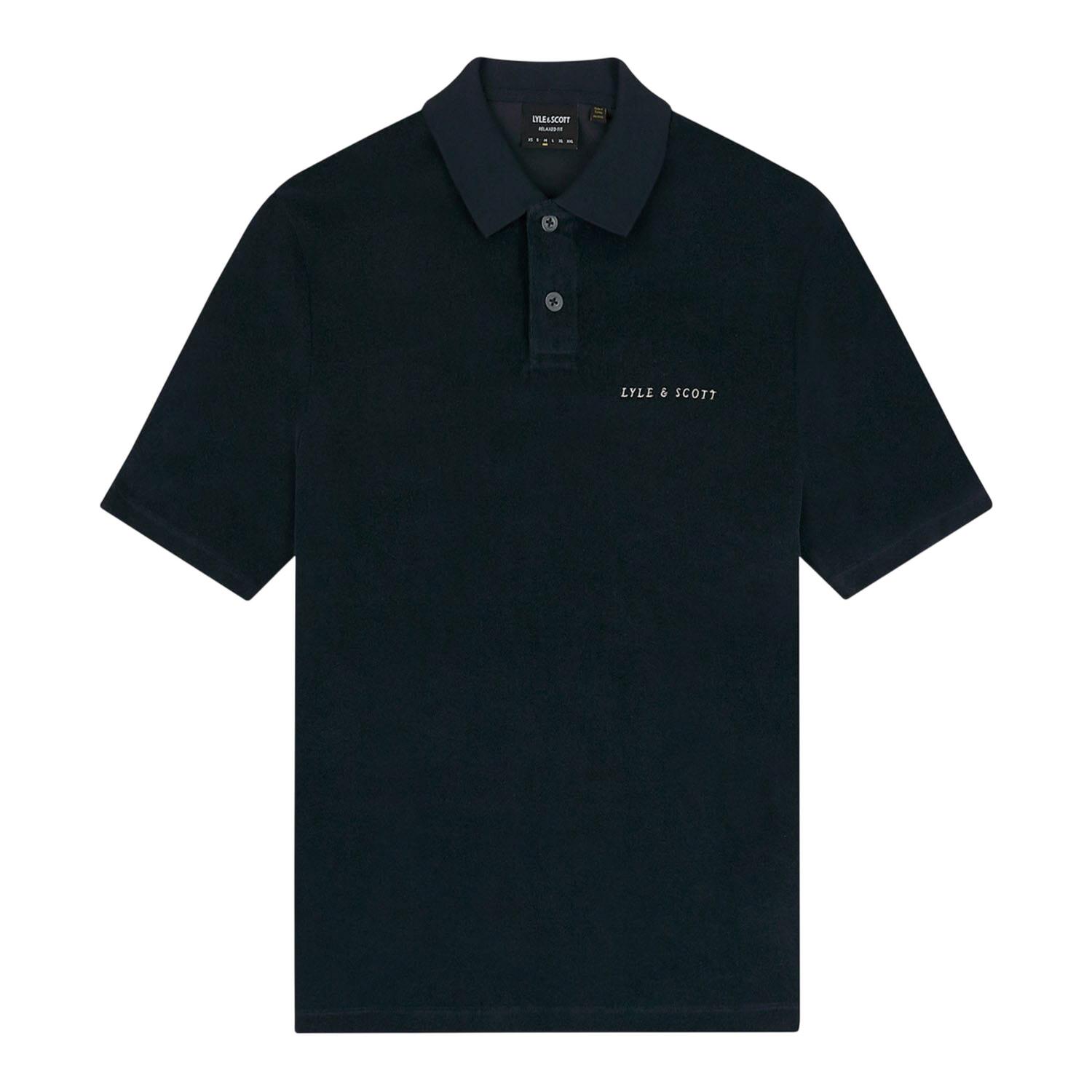 LYLE AND SCOTT Mens Towelling Polo Shirt (Navy)