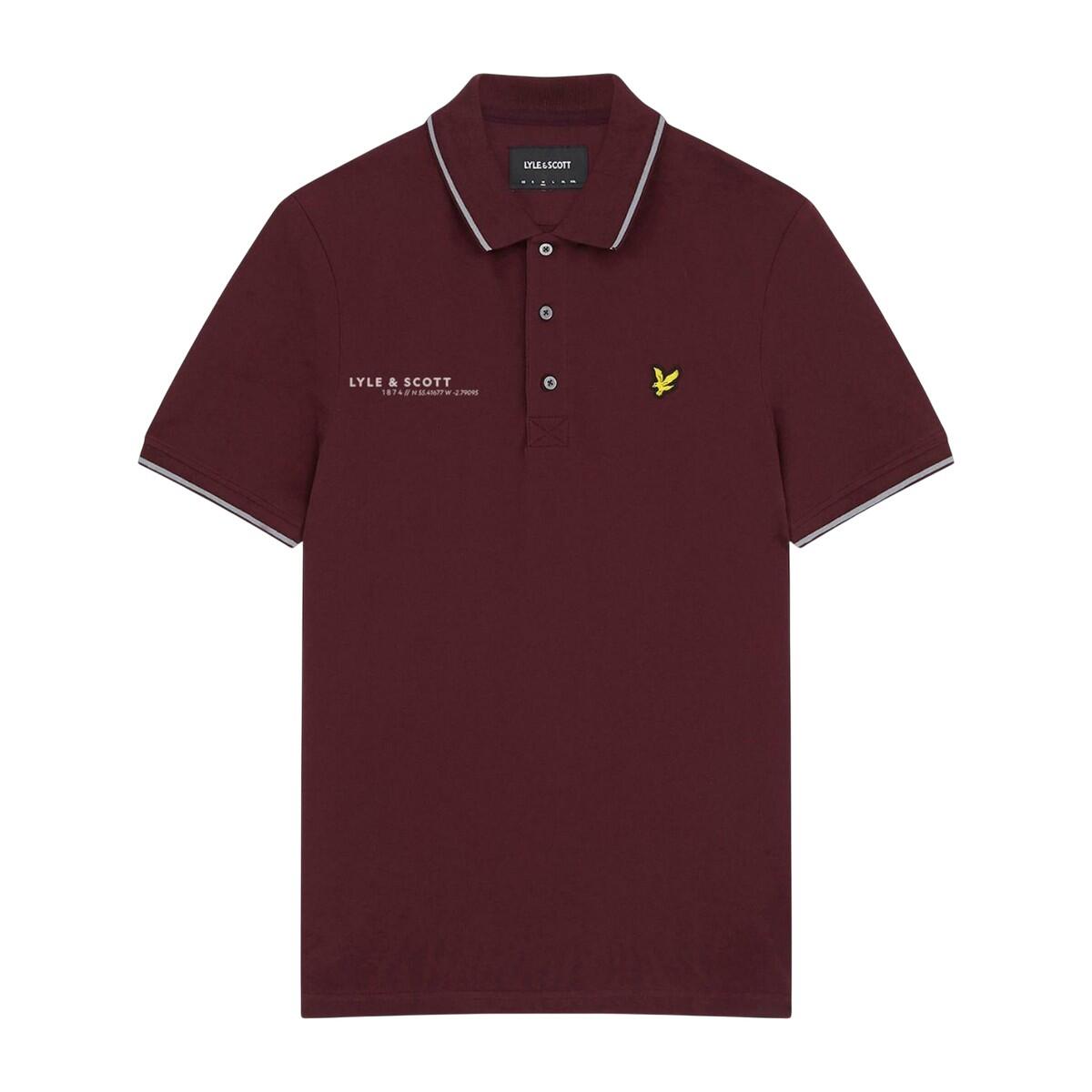 LYLE AND SCOTT Mens Coordinates Polo Shirt (Burgundy)