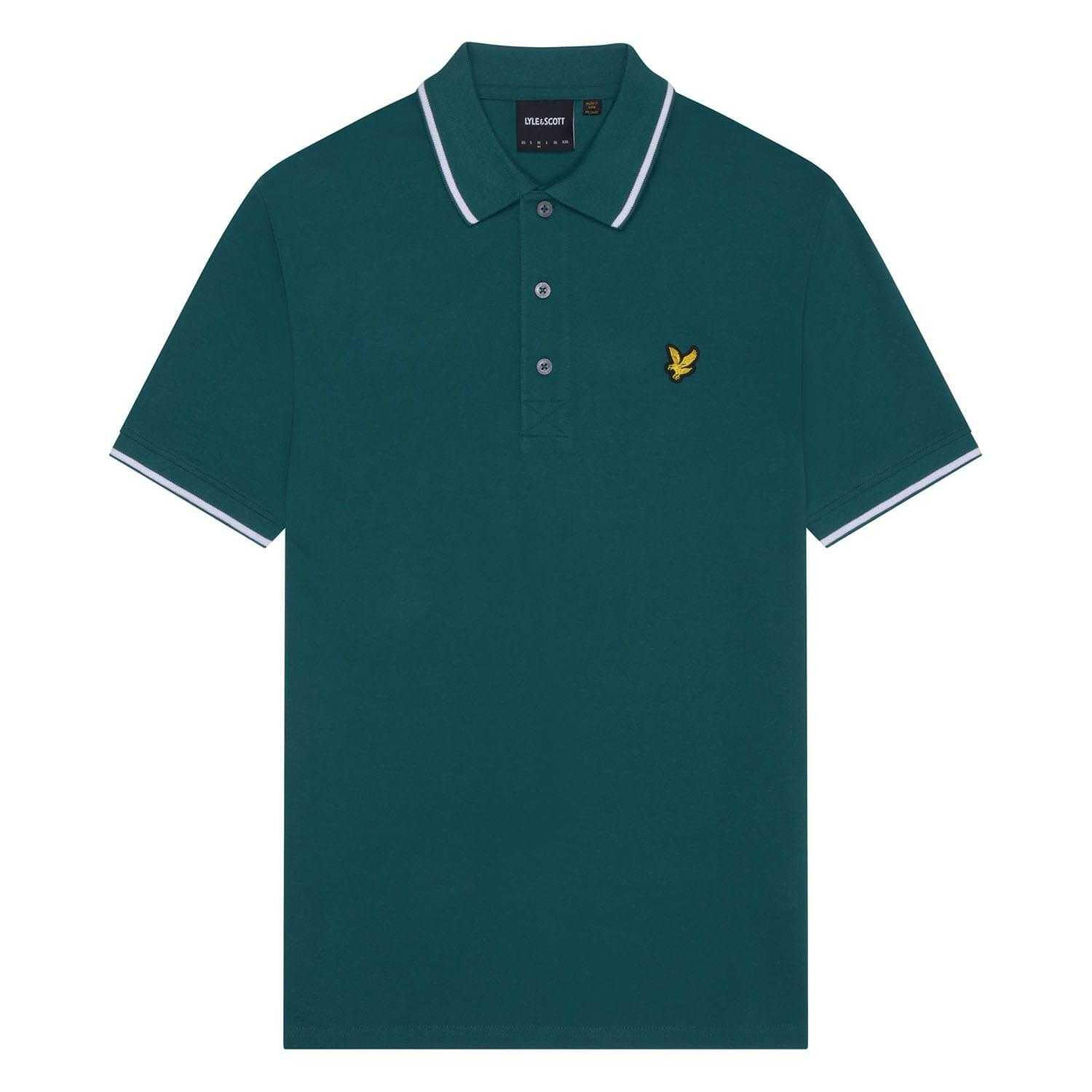 LYLE AND SCOTT Mens Tipped Polo Shirt (Green/White)