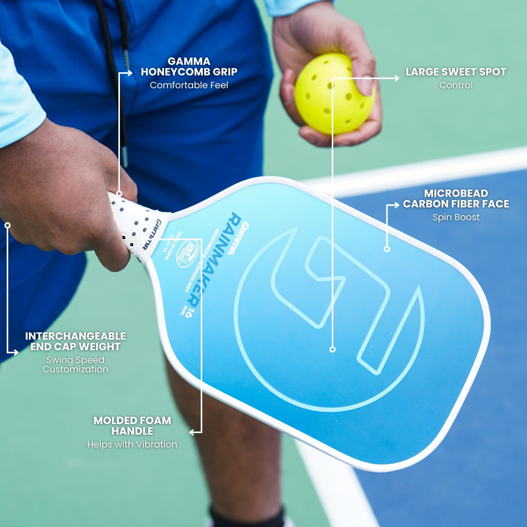 Gamma Pickleball Paddle Rainmaker 16, Blau 2/6