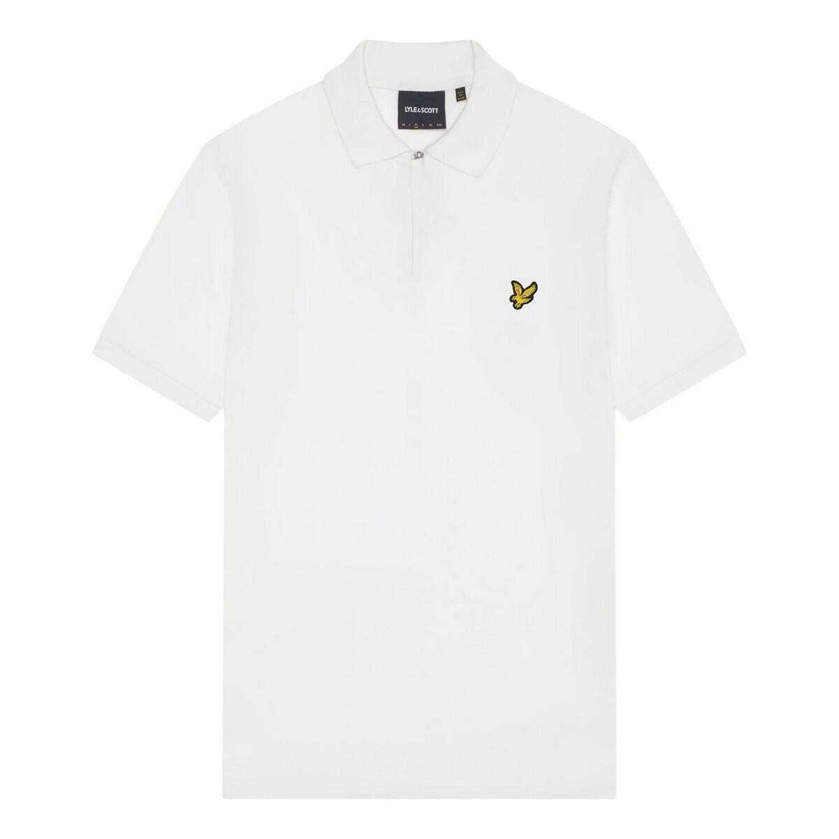 LYLE AND SCOTT Mens Quarter Zip Polo Shirt (White)