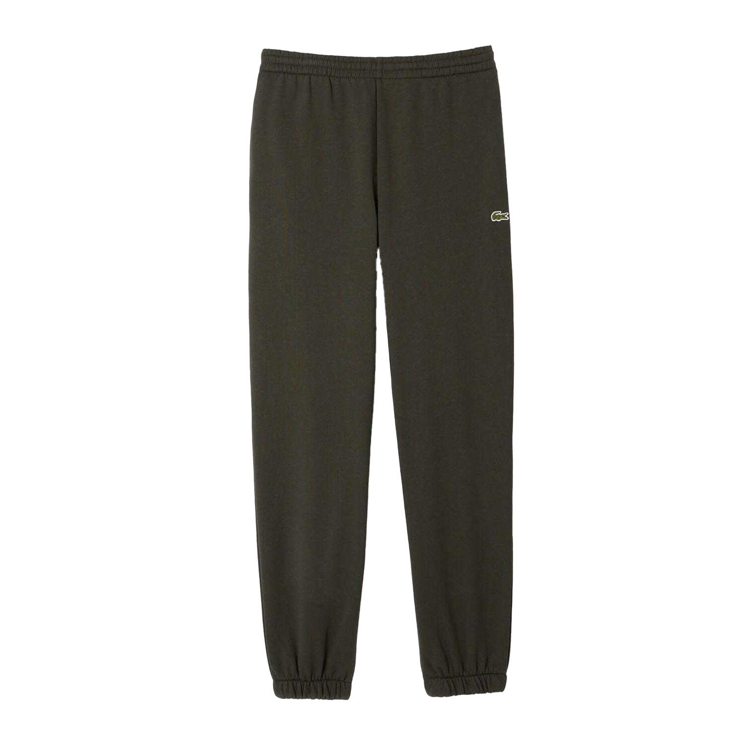LACOSTE Pantaloni da jogging uomo Lacoste verde oliva in pile spazzolato, taglio slim