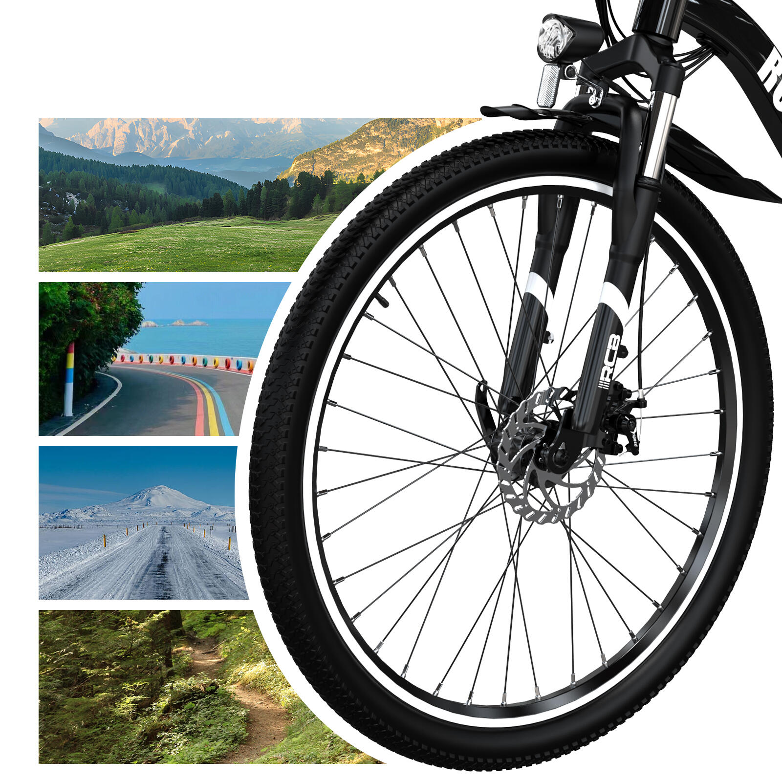Electric City Bikes RK15, E-bikes 26",App,30-50 km,36V 10.4Ah 4/8