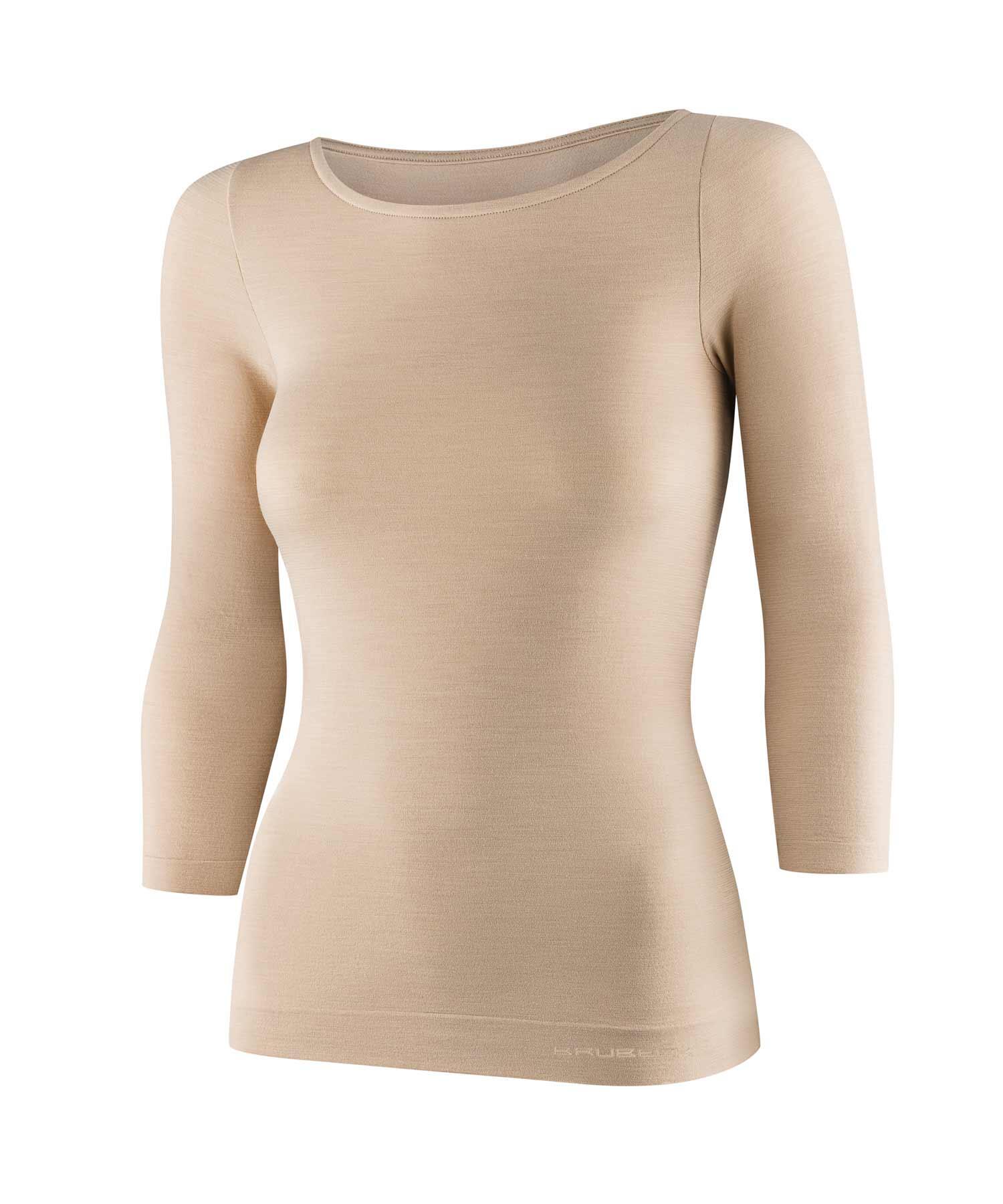 Koszulka damska rękaw 3/4 z wełną Brubeck COMFORT MERINO 3/5