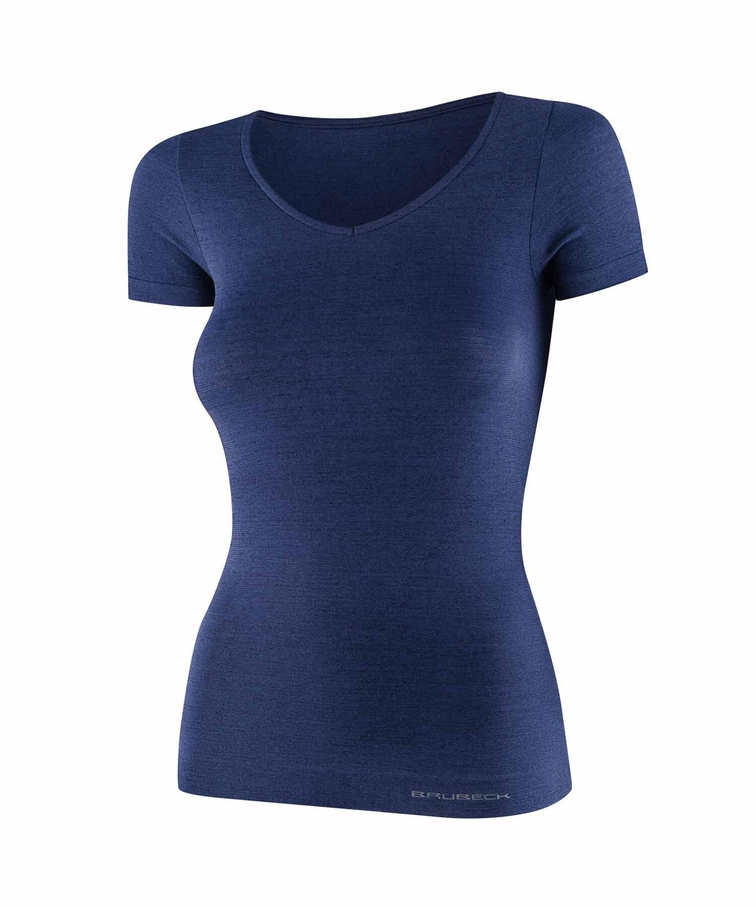 Koszulka damska krótki rękaw z wełną Brubeck COMFORT MERINO 3/5