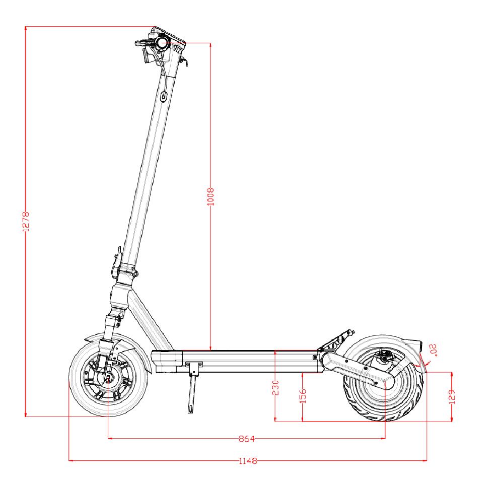 VX2 Hub E-Scooter – 70 km Reichweite, 35 % Steigung, vollgefedert 3/6