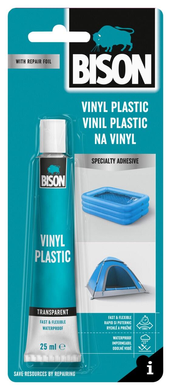 BISON Lepidlo na měkčené plasty + záplata na opravy bazénů a nafukovacích člunů. 25 ml