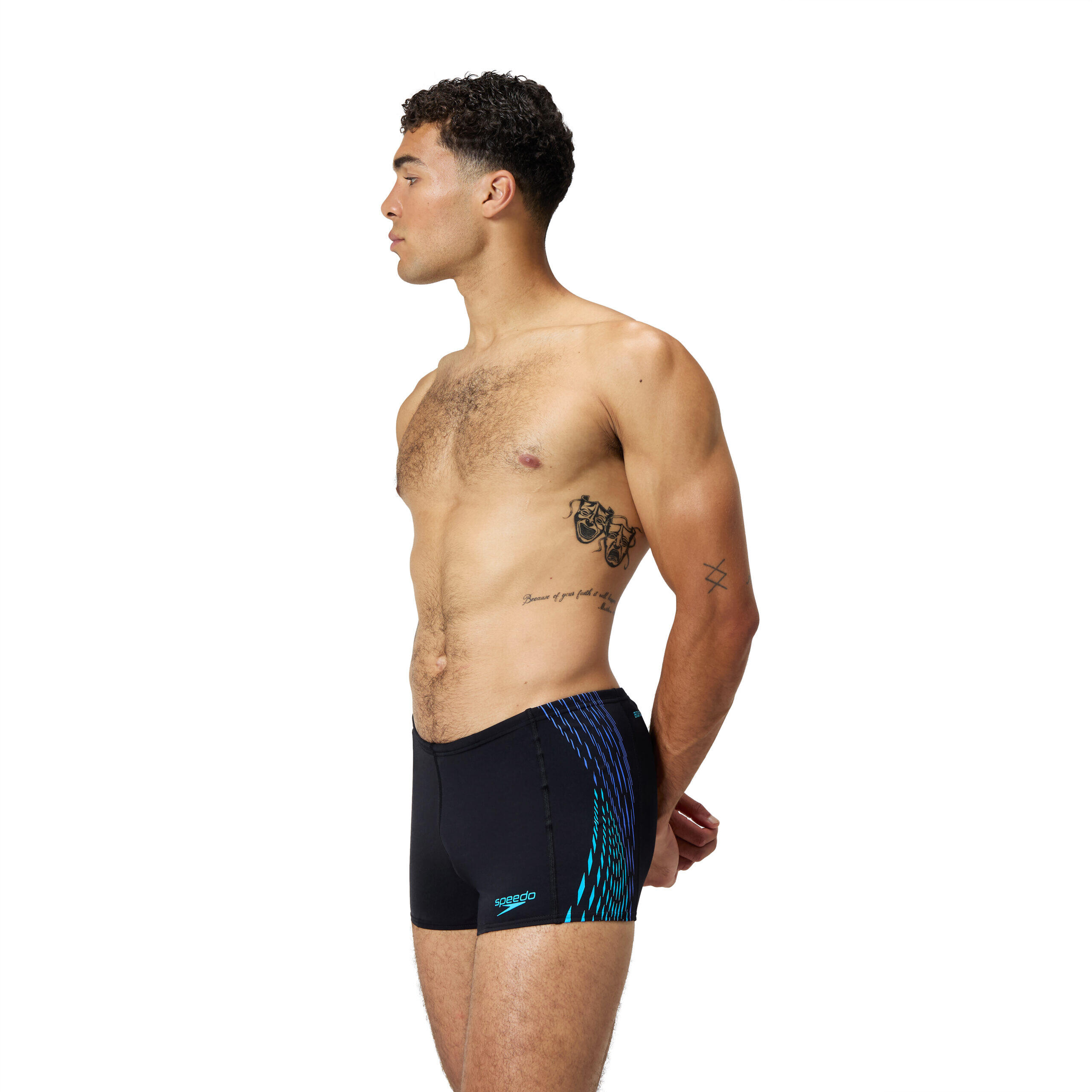 Speedo Boxer Tech Panel Schwarz / Blau 2/5