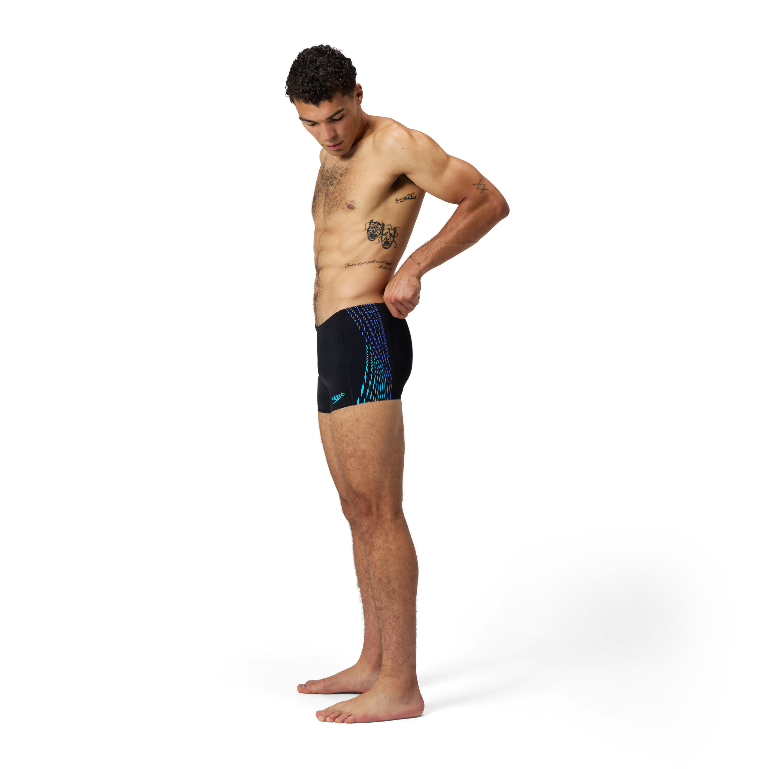 Speedo Boxer Tech Panel Schwarz / Blau 4/5
